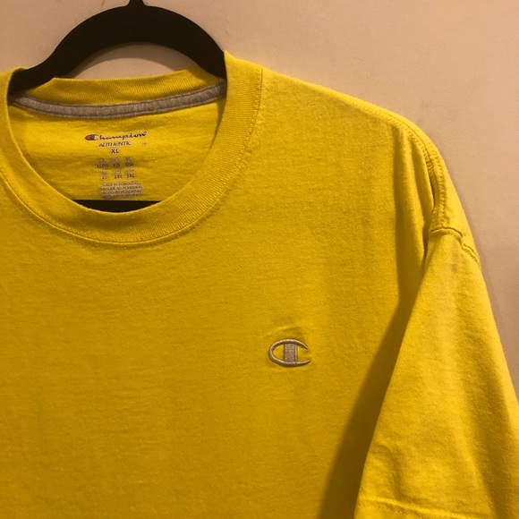 Champion embroidered Logo Bright yellow shirt - Picture 2 of 5